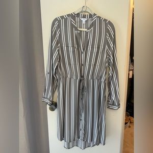 TIME AND TRU striped dress with synch-able belt in front